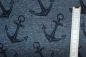 Preview: Alpenfleece/-sweat Anker dunkelblau meliert (10 cm)